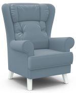 Кресло отдыха "Комфорт-2" (CATANIA DUSTY BLUE,CATANIA DUSTY BLUE,Снег (Лак))