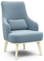 Кресло отдыха "Комфорт-5" Высокая спинка (CATANIA DUSTY BLUE,CATANIA DUSTY BLUE,Бесцветный (Лак))