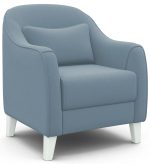 Кресло отдыха "Комфорт-4" (CATANIA DUSTY BLUE,CATANIA DUSTY BLUE,Снег (Лак))
