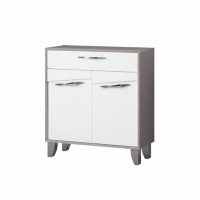 Серия 4 №599 Тумба, бетон каменный/белый